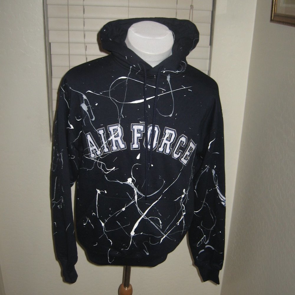 Air Force Hoodie w/Paint Splatter - Small